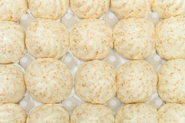 Üst görünüm geleneksel Çin çörekleri bir paket içinde