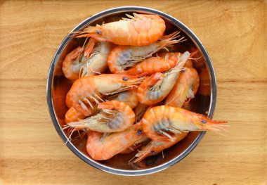 Taze karideslerin üst görüntüsü