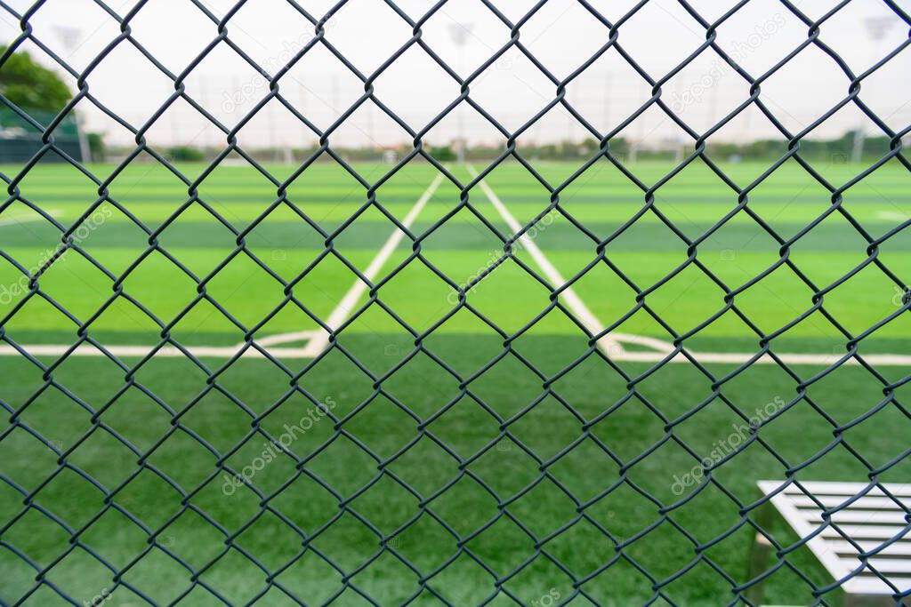 soccer fields behind the fence
