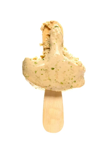 Основном Едят Мороженое Вкусом Водорослей Белом Фоне — стоковое фото