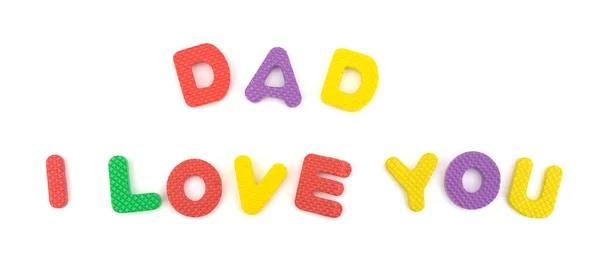 Dad Love You Geformt Von Alphabet Puzzle Auf Weiß — Stockfoto