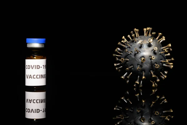 Vacuna Covid Coronavirus Oscuridad — Foto de Stock