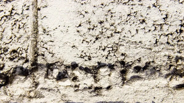 Parede Concreto Velho Close Com Pedaços Entulho — Fotografia de Stock