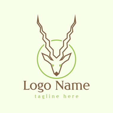 Geyik başı logo tasarım şablonu