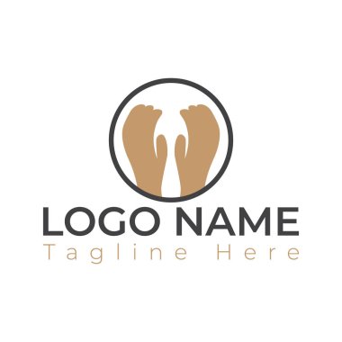 El logosu tasarım şablonu. İki el logosu tasarımı