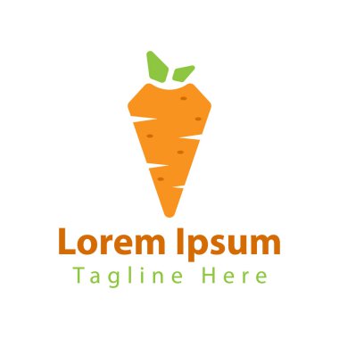 Havuç logo simgesi logo tasarımı şablonu