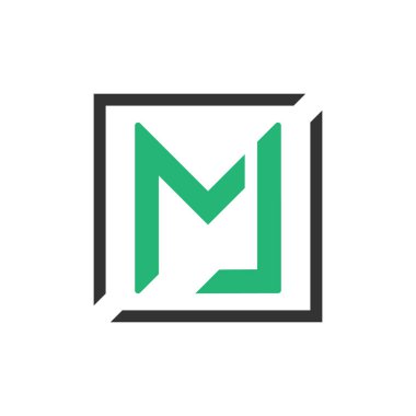 Mj harfi logo tasarımı Vektör şablonu.