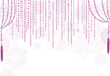 Yılbaşı şablonuyla perde ve kar taneleri