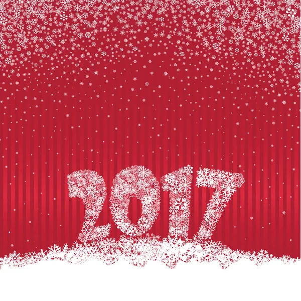 卡与 2017年圣诞节下雪 — 图库矢量图片