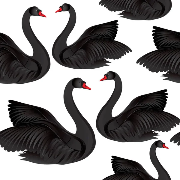 Pájaro negro patrón sin costura . —  Fotos de Stock