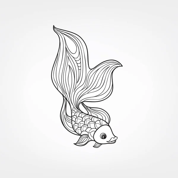 Peixes isolados sobre fundo branco — Vetor de Stock