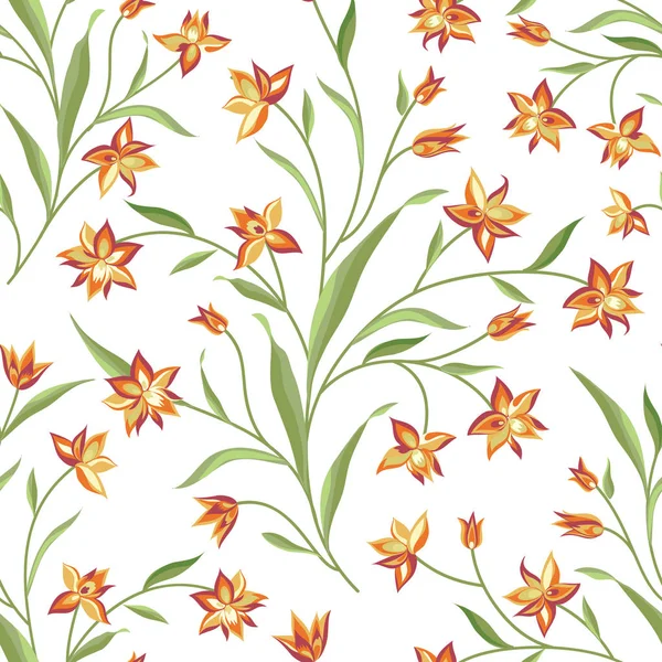 Bloemen naadloos patroon — Stockvector