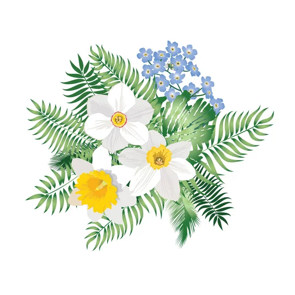 Colore bouquet di fiori — Vettoriale Stock
