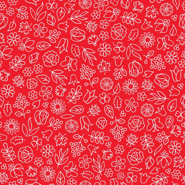 Textura floral roja — Vector de stock