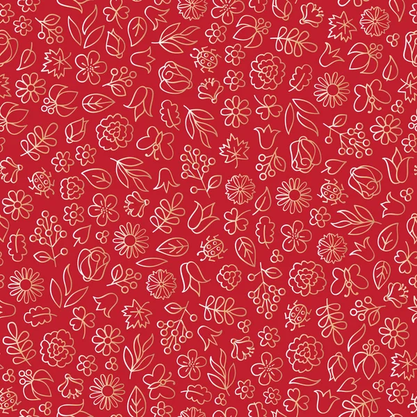Blumenblätter nahtloses Muster — Stockvektor