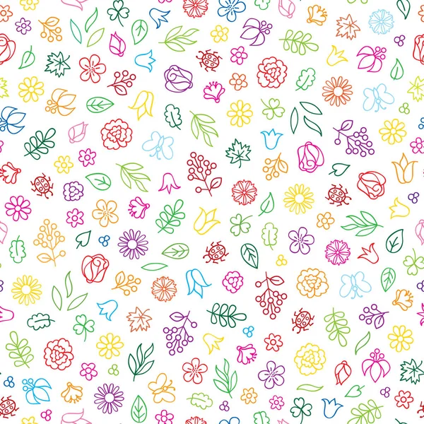 Floral pictogram naadloze patroon. — Stockvector