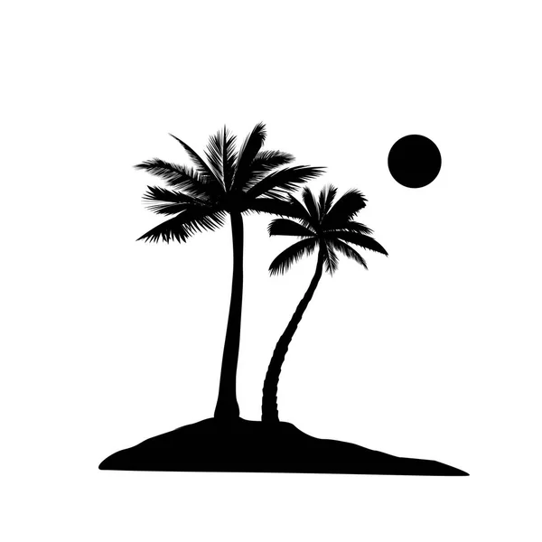 Palm tree silhouette. — Stock Vector