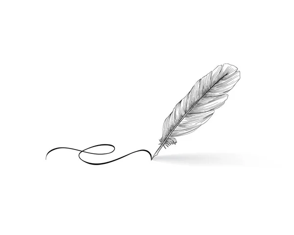 Feather pen icon — Stock Vector