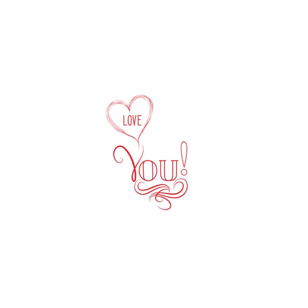 Amour coeur signe calligraphique — Image vectorielle