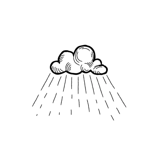 Nuage avec gouttelettes de pluie . — Image vectorielle