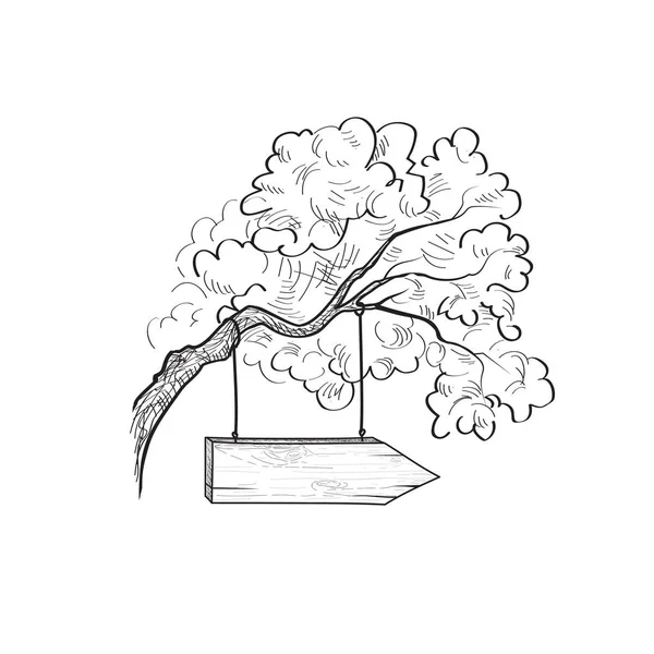Flèche sur la branche de l'arbre . — Image vectorielle
