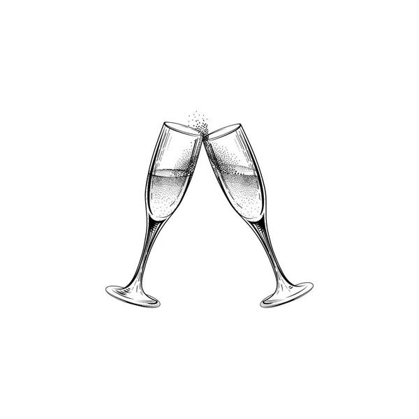 Drink champagne tecken — Stock vektor