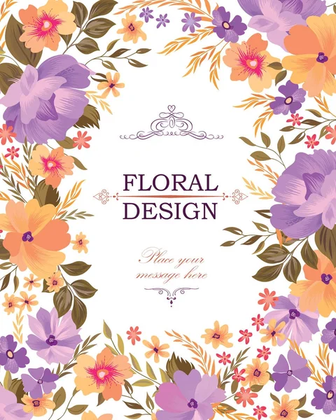 Floral frame patroon — Stockvector