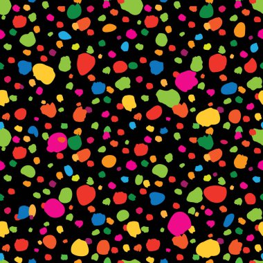 Siyah arka plan üzerinde parlak noktalar ile soyut geometrik seamless modeli. Duvar kağıdı tasarımı benekli