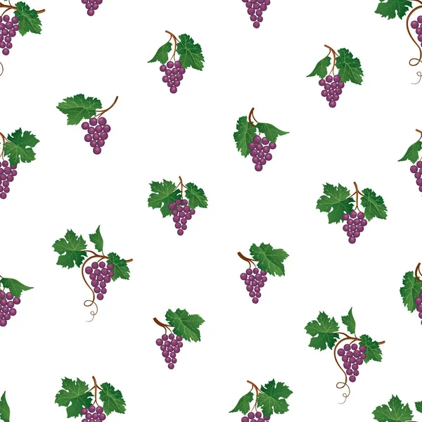 Grape Branches Seamless Pattern Food Background — Stock Vector