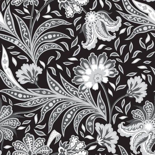 Floral Pattern Flourish Tiled Oriental Ethnic Background Arabic Ornament Fantastic — Stock Vector