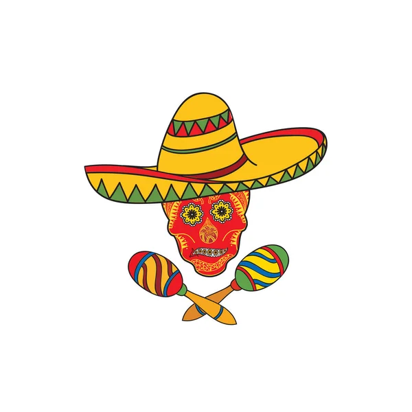 Μεξικού Εικονίδιο Καλώς Ήλθατε Στο Μεξικό Σημάδι Σύμβολο Ταξίδι Κρανίο — Διανυσματικό Αρχείο