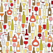 Láhve na víno a sklenice na víno vzor
