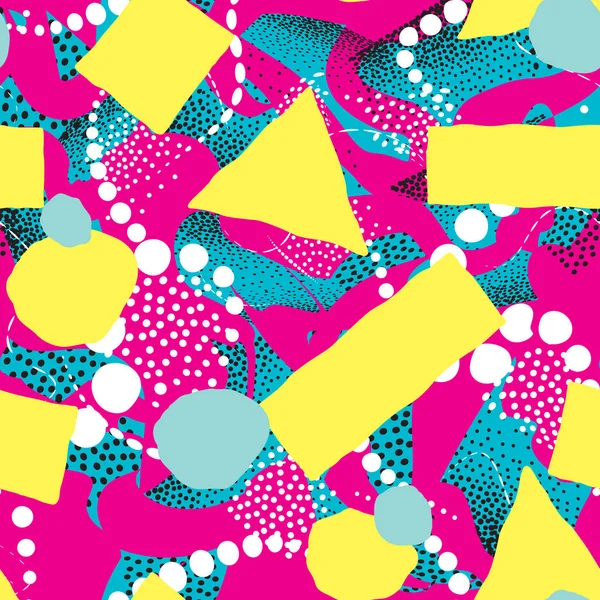 Modèle Géométrique Abstrait Sans Couture Peinture Pointillée Fond Tuiles Tachetées — Image vectorielle
