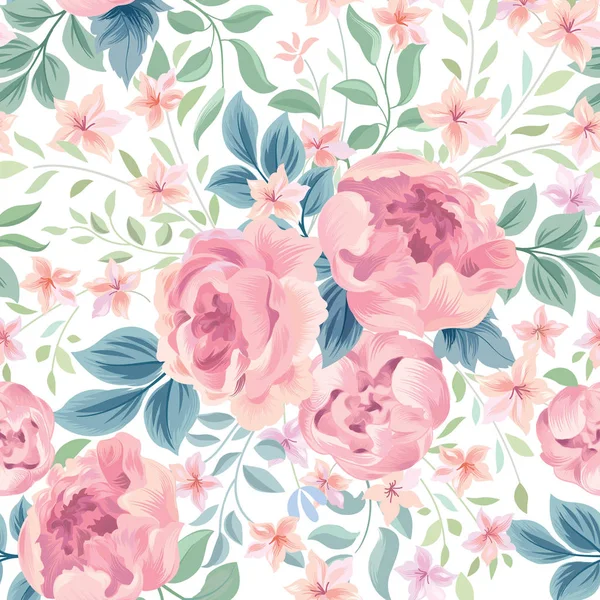 Motif Floral Sans Couture Fond Fleur Fond Écran Été Ornemental — Image vectorielle