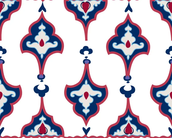 Ornamento Azulejo Oriental Padrão Sem Costura Retro Geométrico Abstrato Floral — Vetor de Stock