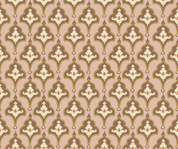 Oriental Tile Ornament Abstrcat Geometric Retro Seamless Pattern Floral Asian — Stock Vector