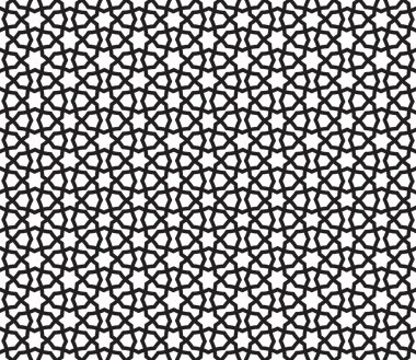 Geometrik şekilli Arapça süslemeler. Antik Hint kumaşı desenlerinin soyut motifleri. Soyut dikişsiz desen.