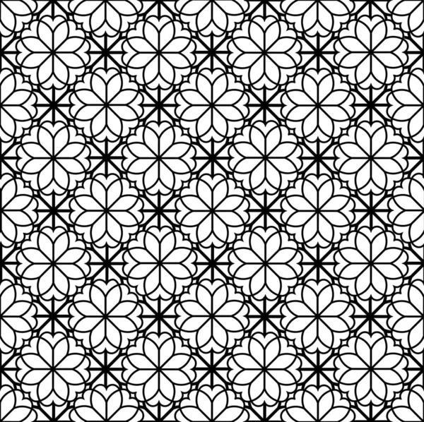具有几何形状的阿拉伯花卉饰物 印度古代面料图案绘画的抽象动机 抽象无缝模式 — 图库照片