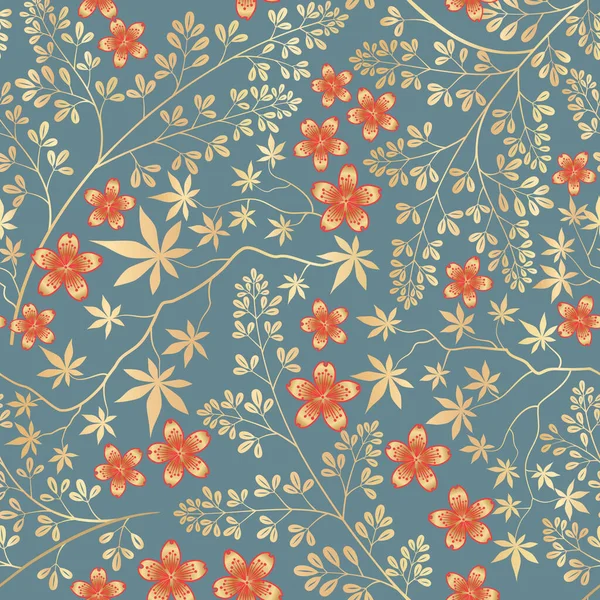 Floral Seamless Pattern Flower Decorative Tile Background Flourish Ornamental Wallpaper — Stock Photo, Image