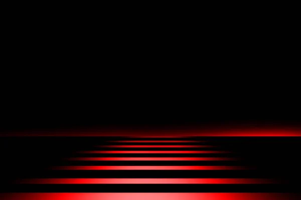 黑色抽象背景上的红色韧带 — 图库照片
