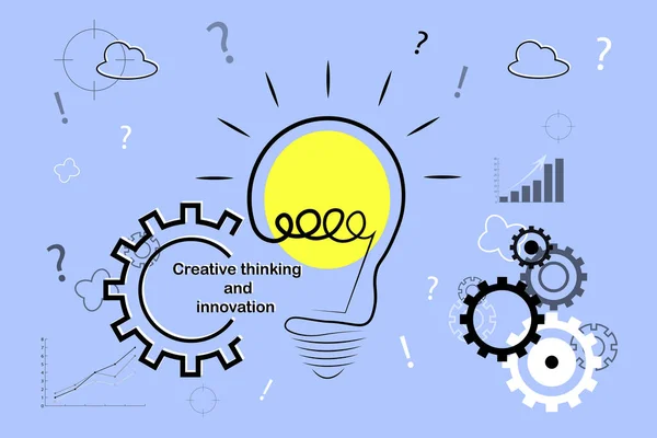 Crear Una Idea Concepto Pensamiento — Vector de stock