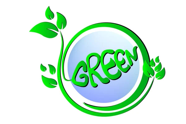 Das Grüne Energiekonzept Grüne Welt Und Öko Freundlich — Stockvektor