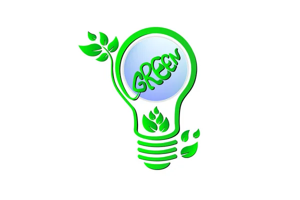 Concept Énergie Verte Monde Vert Respectueux Environnement — Image vectorielle