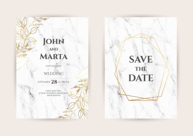 Lüks Mermer Düğün davetiyesi. eps10