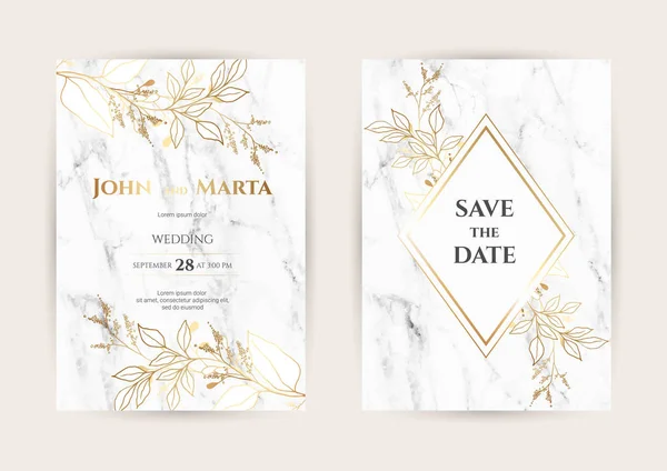 Luxe marbre invitation de mariage. eps10 — Image vectorielle