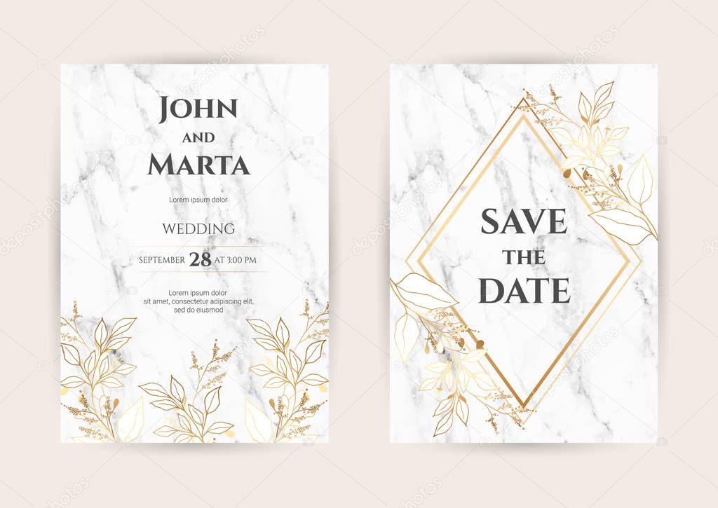 Luxury Marble Wedding invitation. eps10