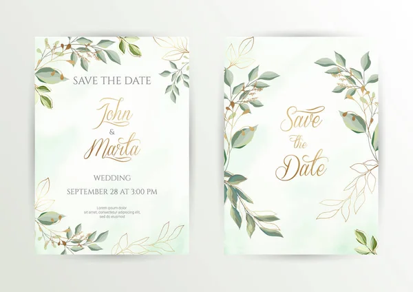 Conjunto de casamento aquarela. eps10 — Vetor de Stock