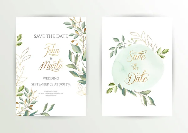 Conjunto de casamento aquarela. eps10 — Vetor de Stock