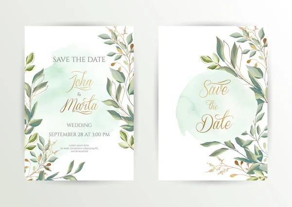 Conjunto de casamento aquarela. eps10 — Vetor de Stock