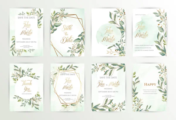 Watercolor wedding set. eps10 — ストックベクタ